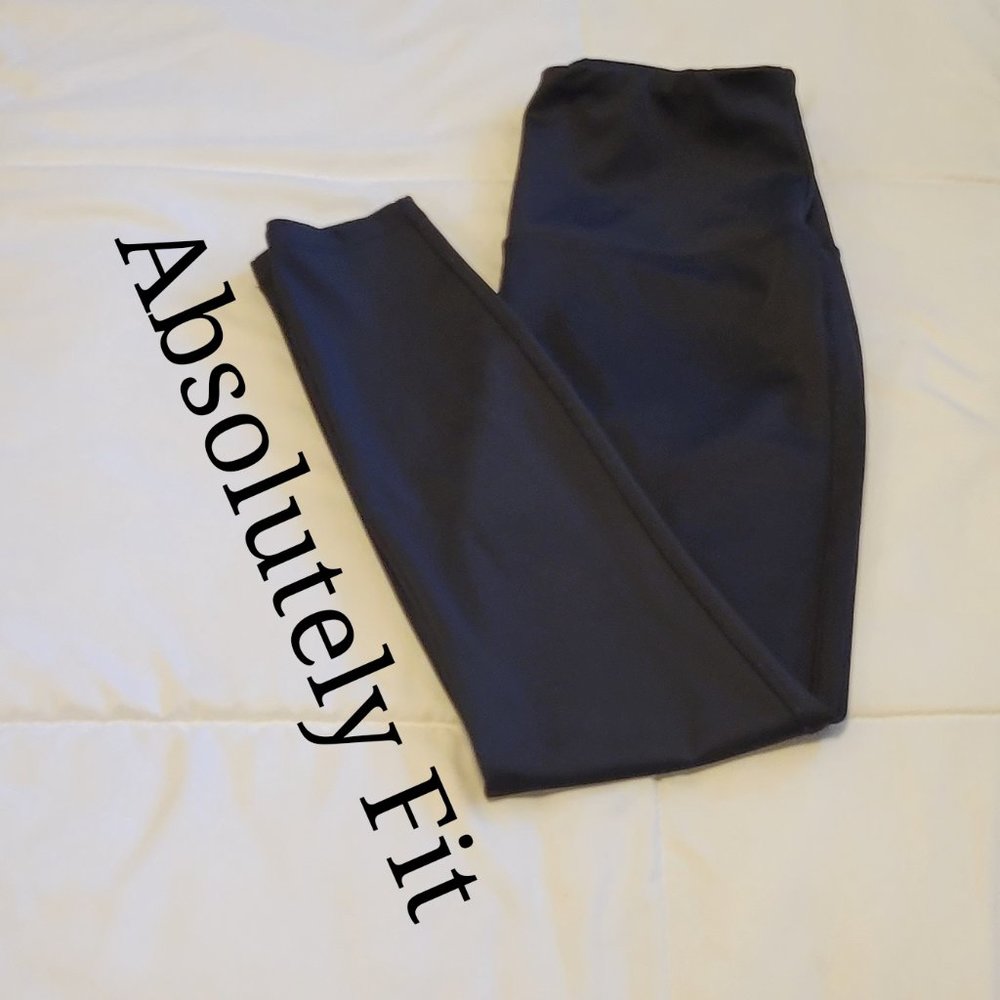 Absolutely Fit Women's Tummy Control Waistline Black Leggings sz: S